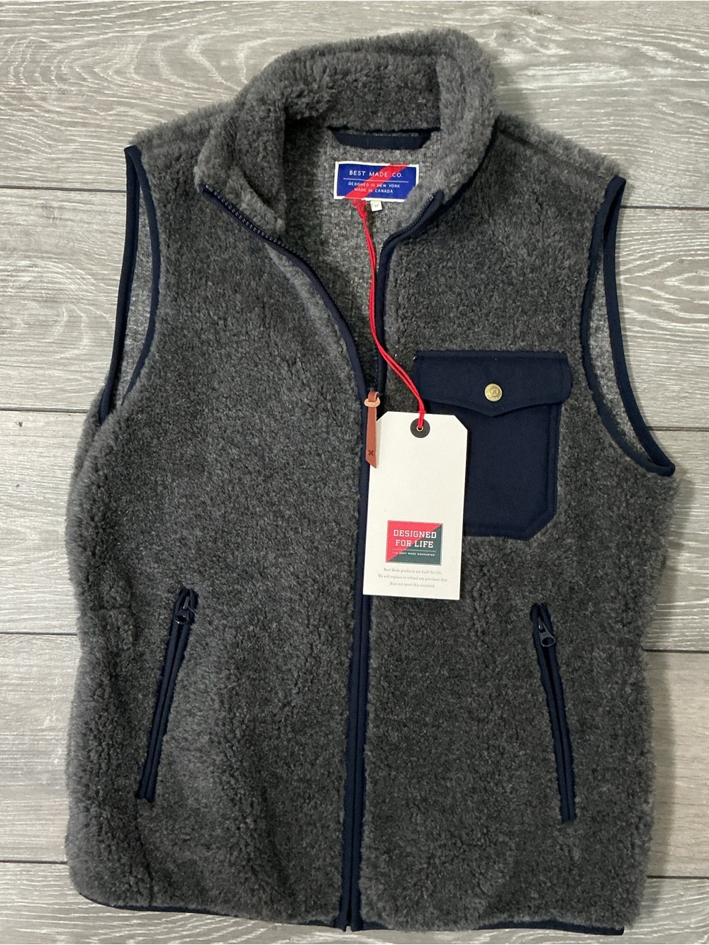 NWT BEST MADE CO. Wool Fleece Vest size XS UNISEX